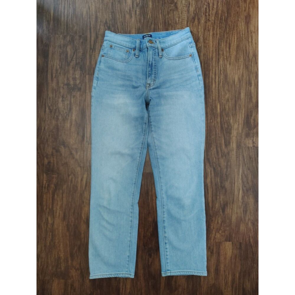 J.Crew Essential Straight Crop Jeans 27 Light Wash High Rise Stretch Denim - Picture 2 of 6